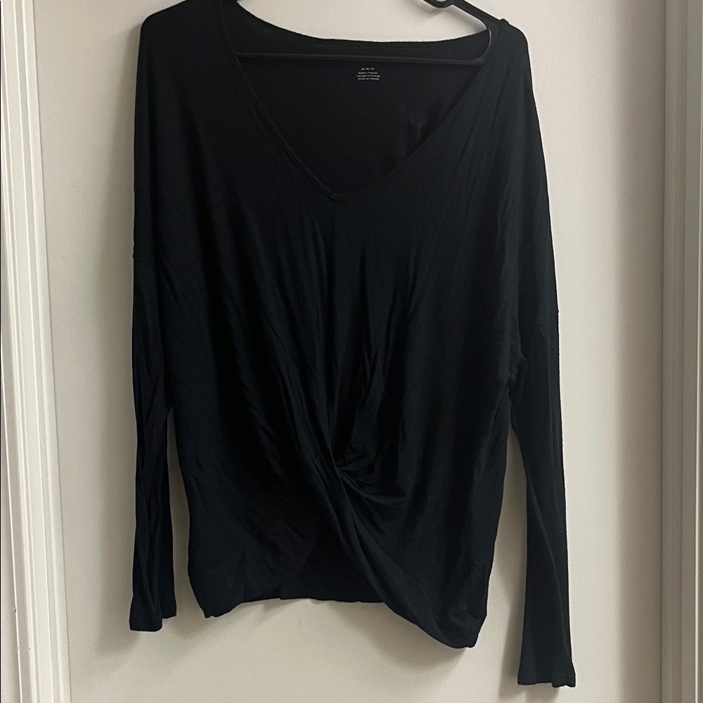 American Eagle Outfitters Black Twist Front Blouse